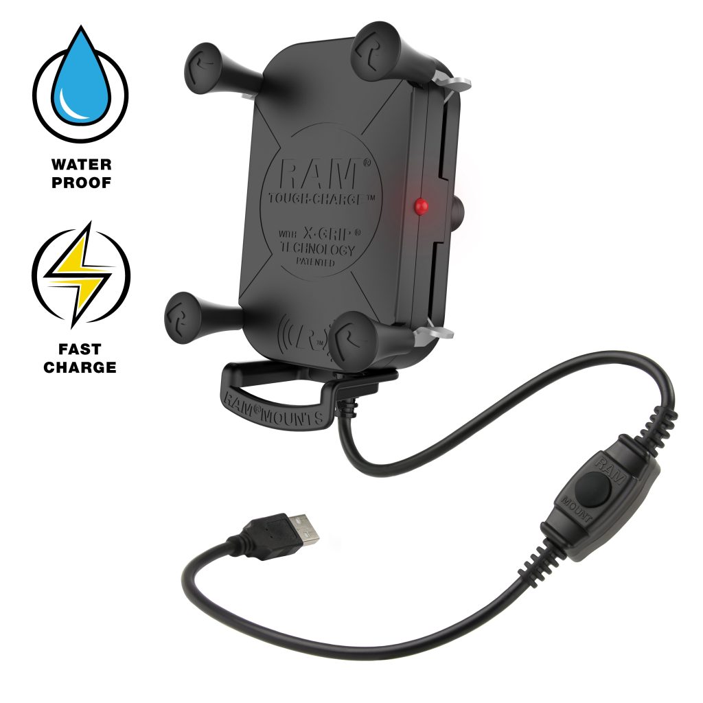 RAM® Tough-Charge™，配备X-Grip® 15 W防水无线充电支架